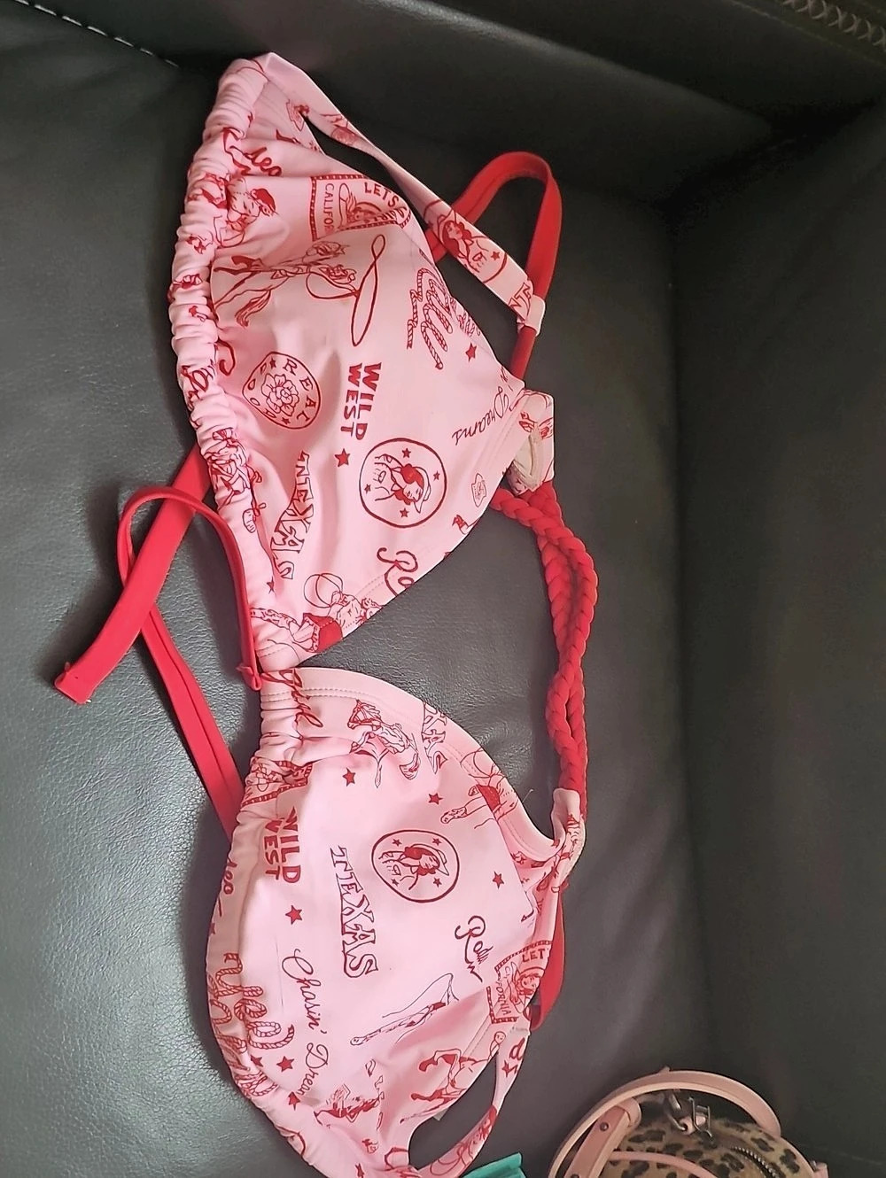 wild fable Wild West Pink & Red Bikini Top Size 2X NWT